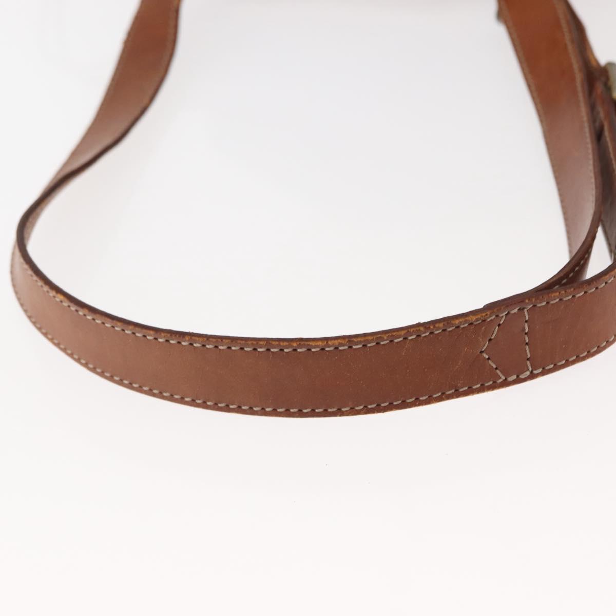 CELINE Macadam Canvas Shoulder Bag PVC Brown Gold Auth 146431