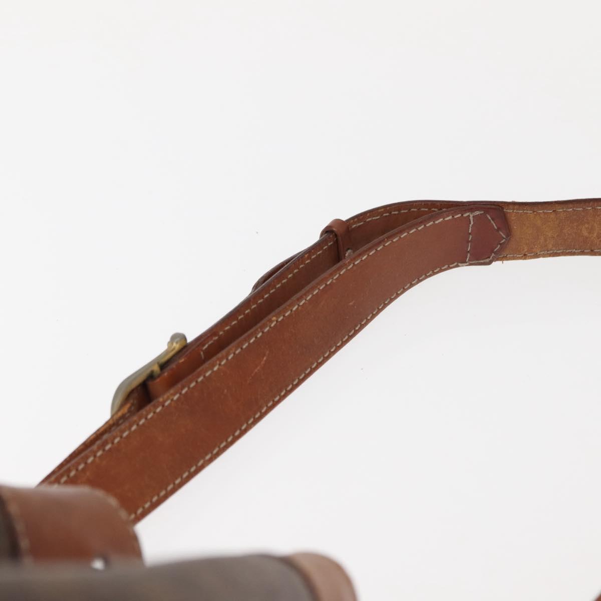 CELINE Macadam Canvas Shoulder Bag PVC Brown Gold Auth 146431