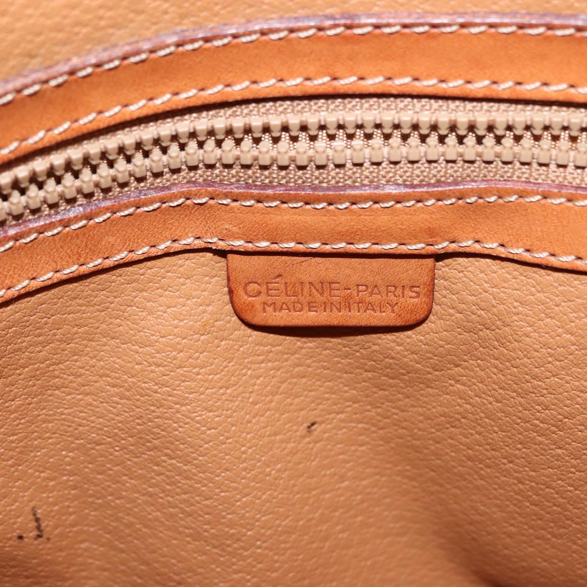 CELINE Macadam Canvas Shoulder Bag PVC Brown Gold Auth 146432