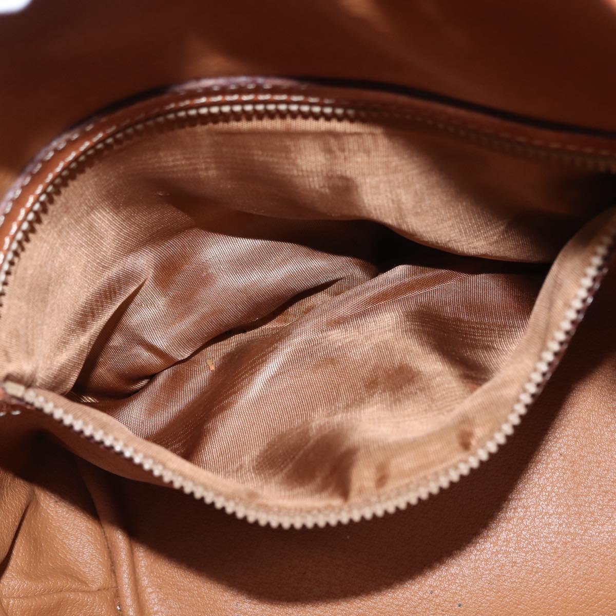 CELINE Macadam Canvas Shoulder Bag PVC Brown Gold Auth 146432