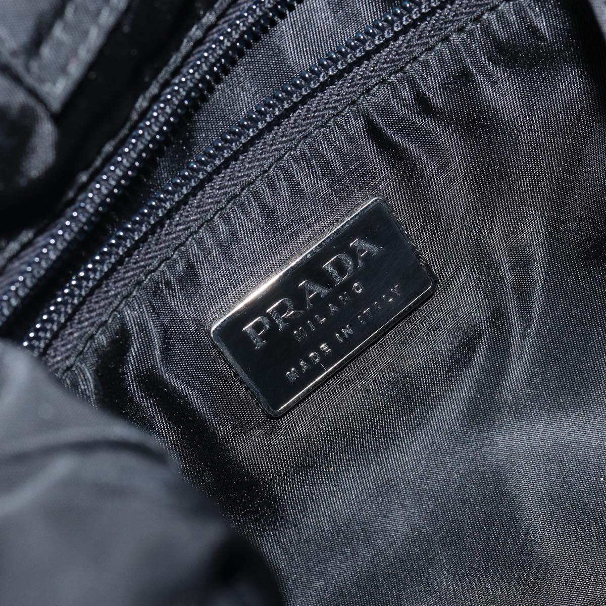 PRADA Shoulder Bag Nylon Black Silver Auth 146434