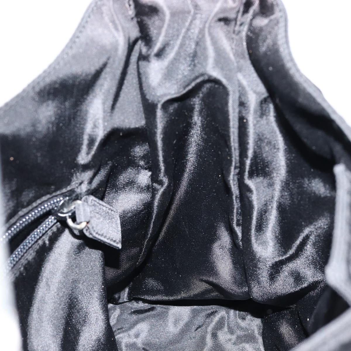 PRADA Shoulder Bag Nylon Black Silver Auth 146434