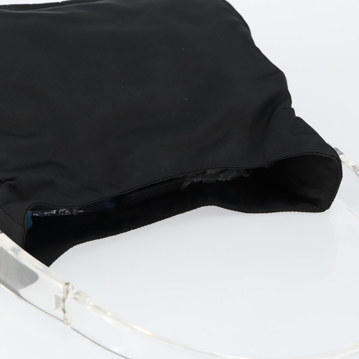 PRADA Shoulder Bag Nylon Black Silver Auth 146434