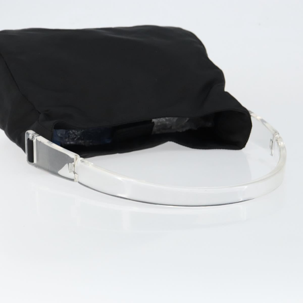 PRADA Shoulder Bag Nylon Black Silver Auth 146434