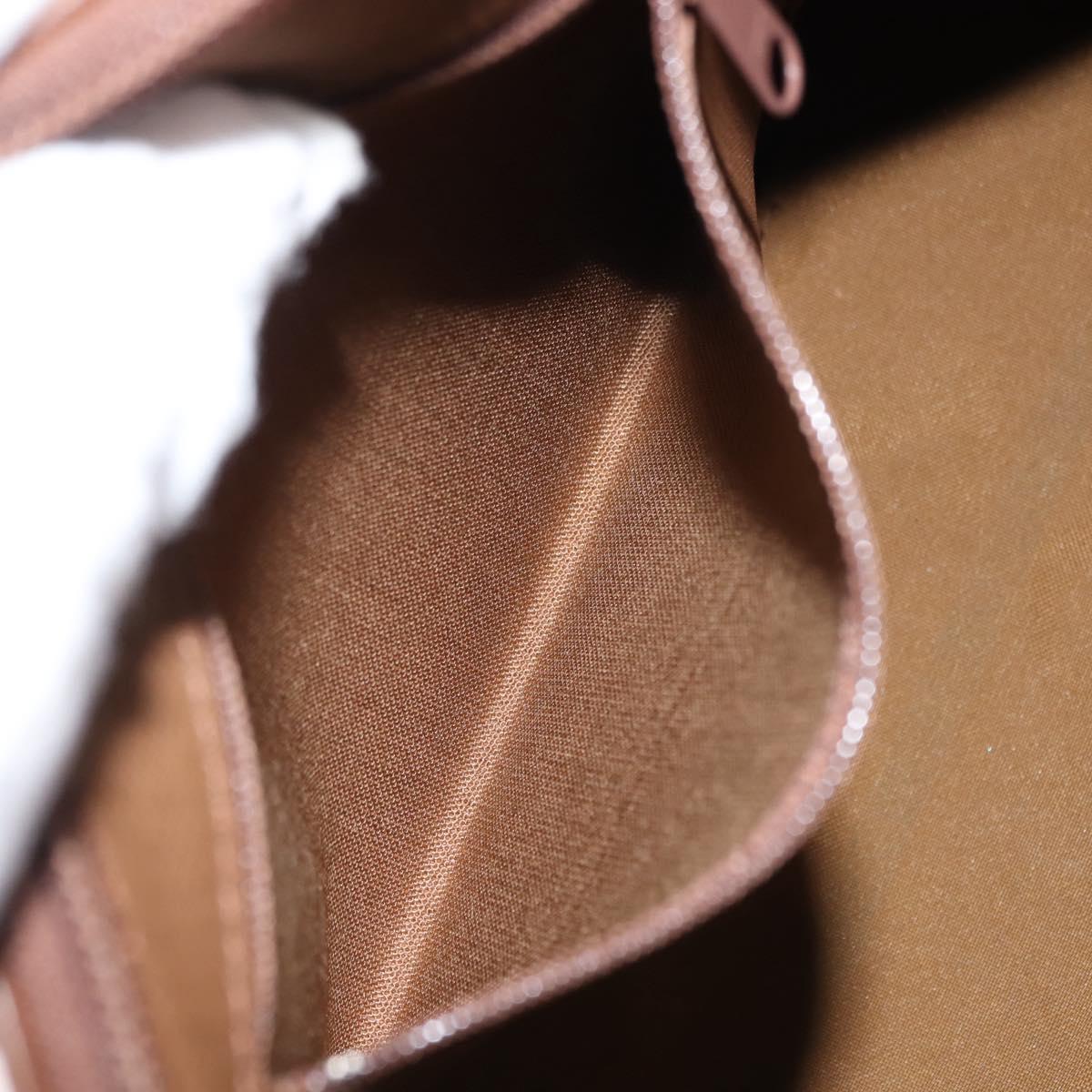 Burberrys Nova Check Hand Bag Canvas Beige Gold Auth 146440