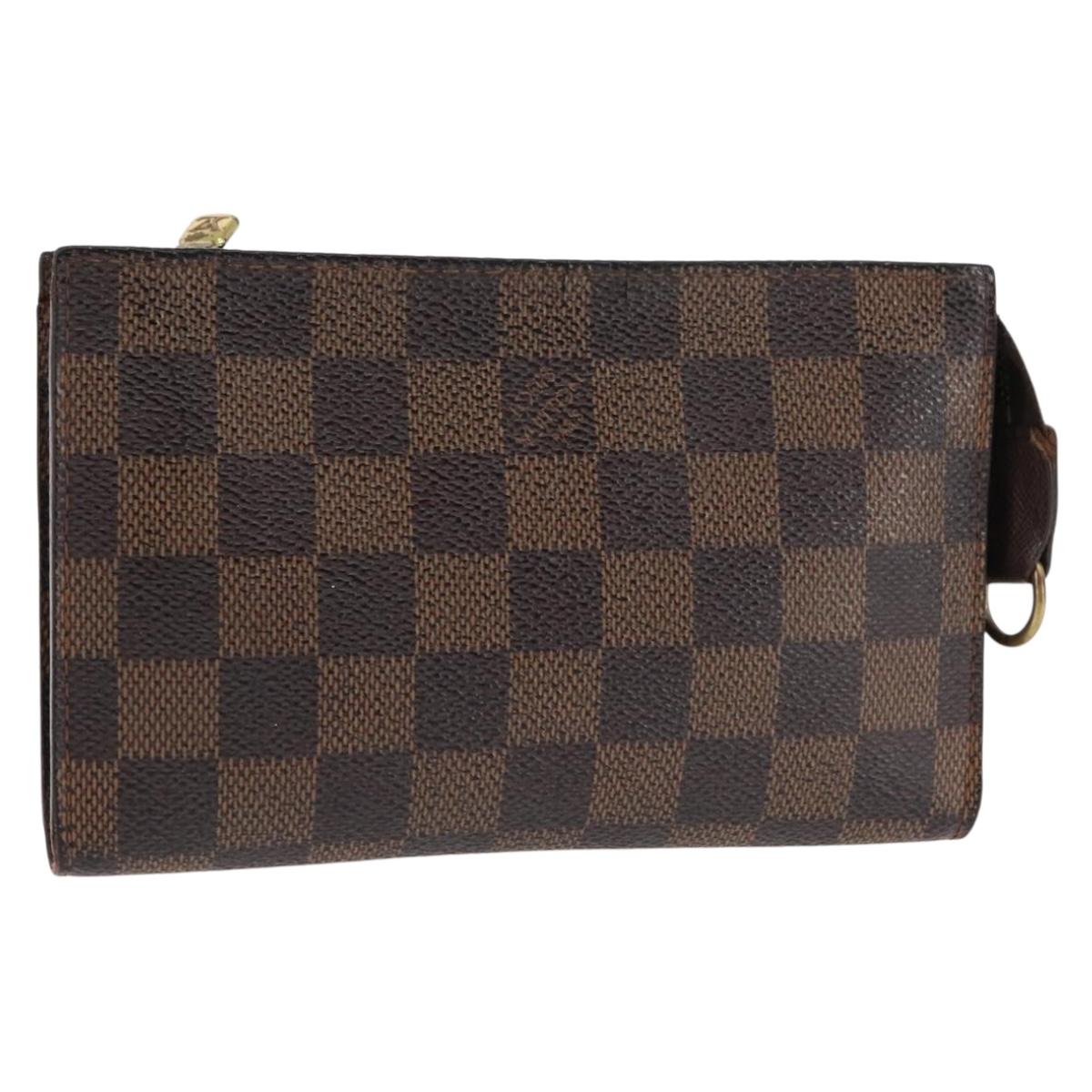 LOUIS VUITTON Damier Ebene Marais Pouch Pouch LV Auth 146456