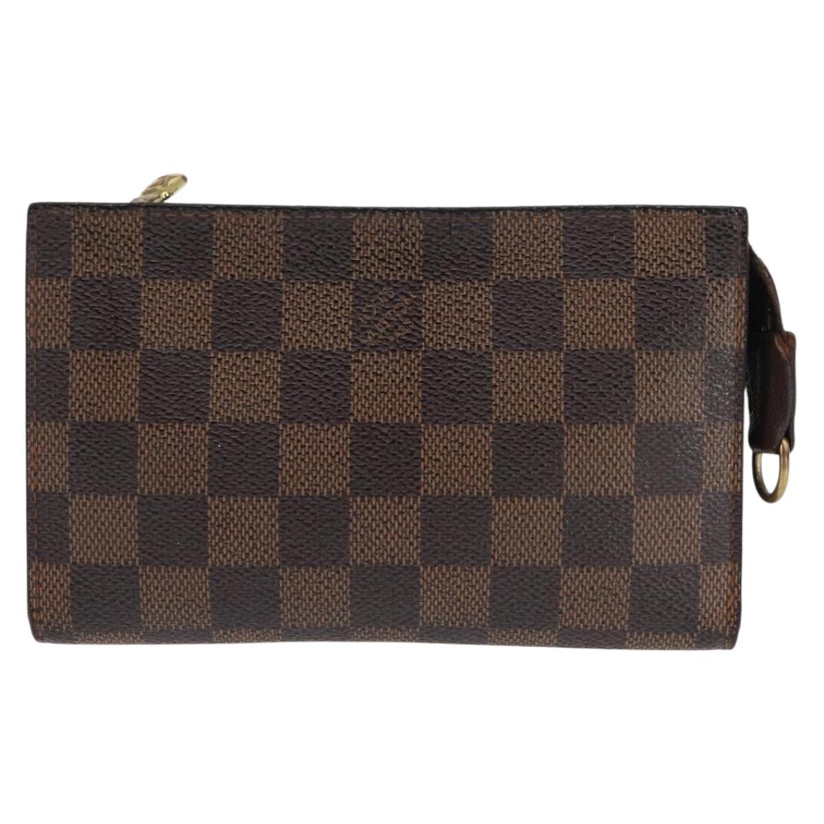 LOUIS VUITTON Damier Ebene Marais Pouch Pouch LV Auth 146456
