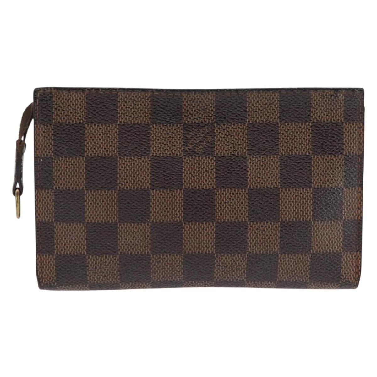 LOUIS VUITTON Damier Ebene Marais Pouch Pouch LV Auth 146456