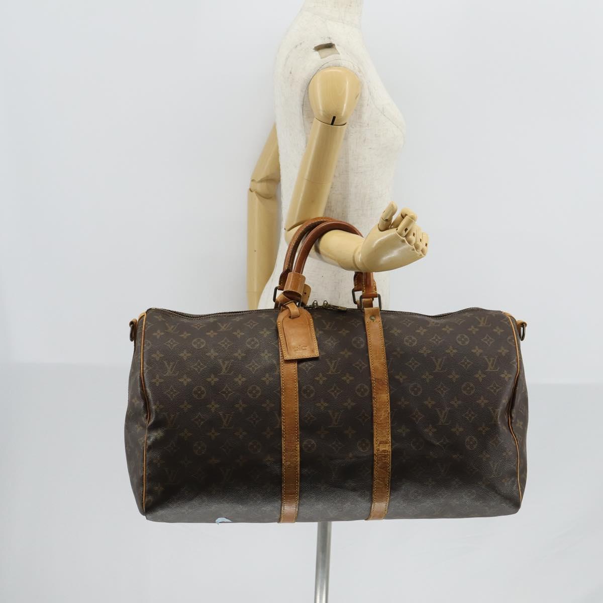 LOUIS VUITTON Monogram Keepall Bandouliere 55 Boston Bag M41414 LV Auth 146473