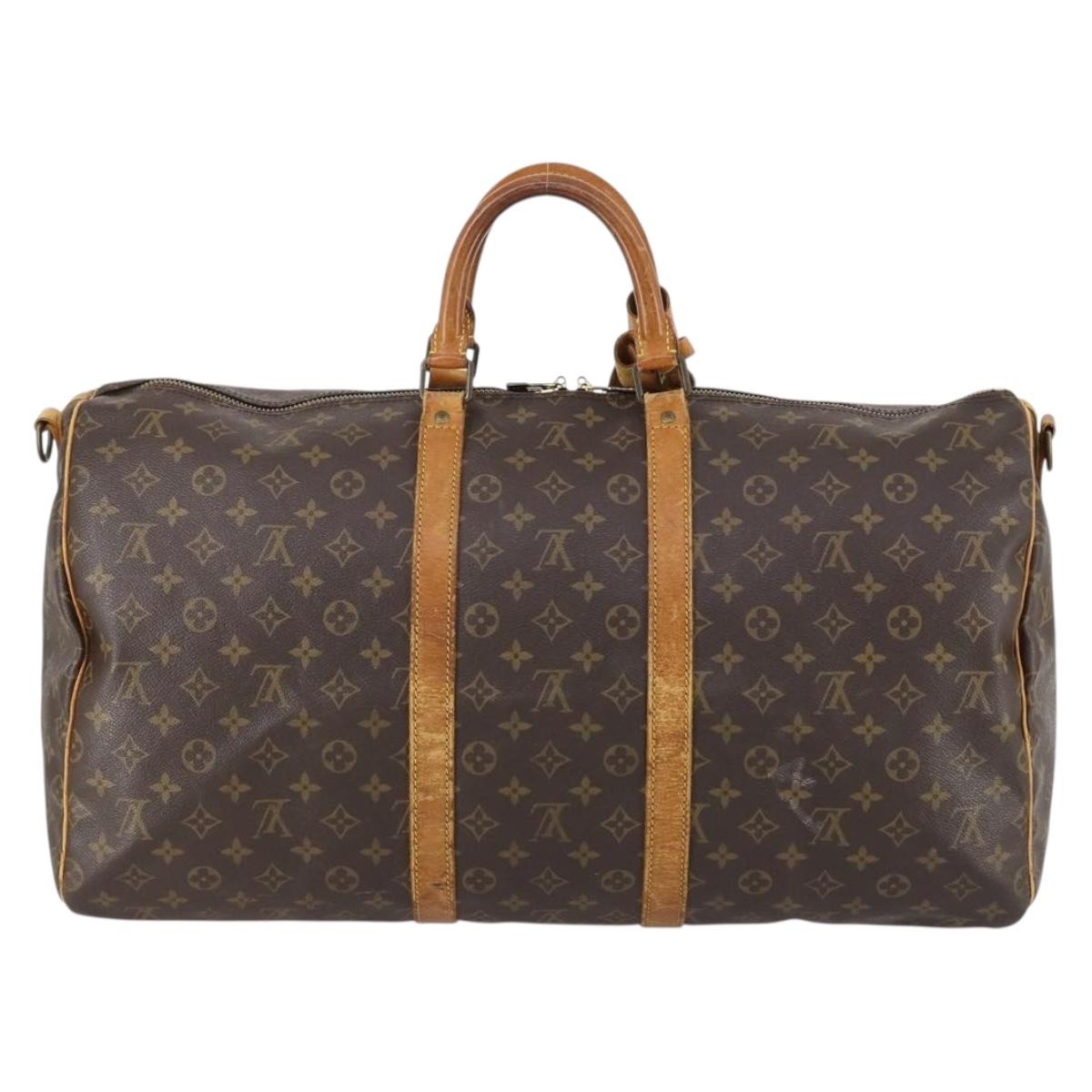 LOUIS VUITTON Monogram Keepall Bandouliere 55 Boston Bag M41414 LV Auth 146473
