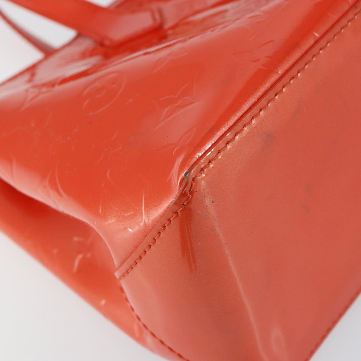 LOUIS VUITTON Vernis Bluebird Wilshire PM Bag Orenge Sunset M93644 Auth 146475