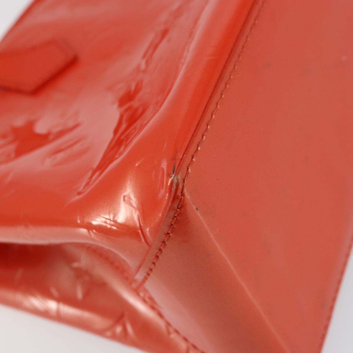 LOUIS VUITTON Vernis Bluebird Wilshire PM Bag Orenge Sunset M93644 Auth 146475