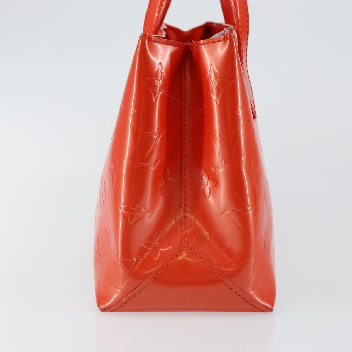 LOUIS VUITTON Vernis Bluebird Wilshire PM Bag Orenge Sunset M93644 Auth 146475