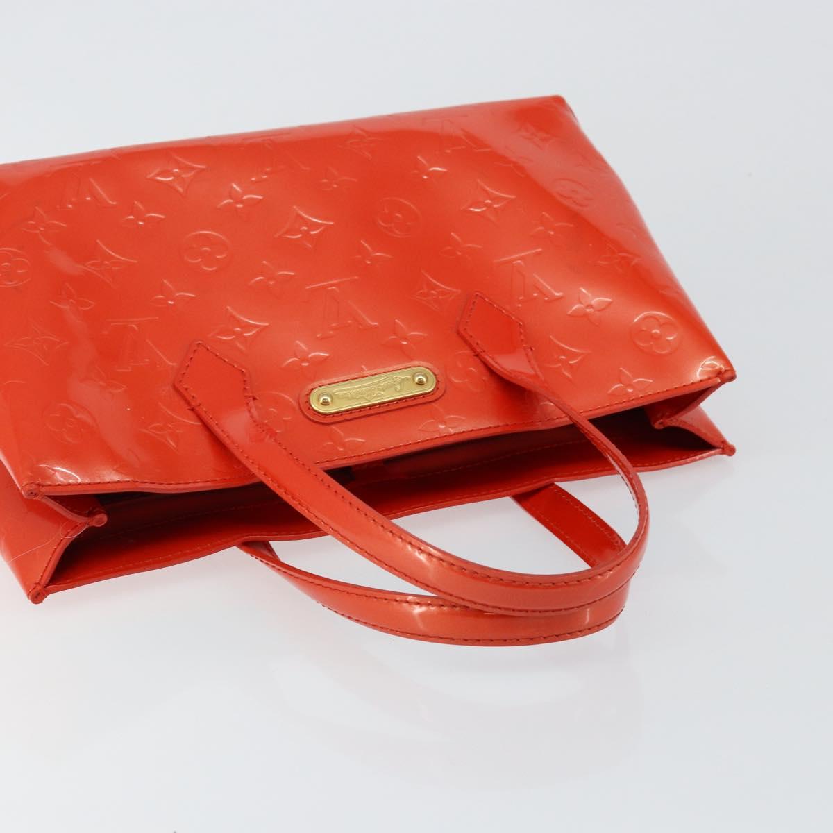 LOUIS VUITTON Vernis Bluebird Wilshire PM Bag Orenge Sunset M93644 Auth 146475