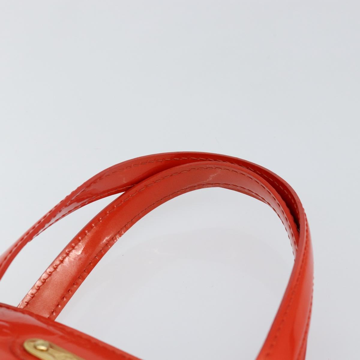 LOUIS VUITTON Vernis Bluebird Wilshire PM Bag Orenge Sunset M93644 Auth 146475