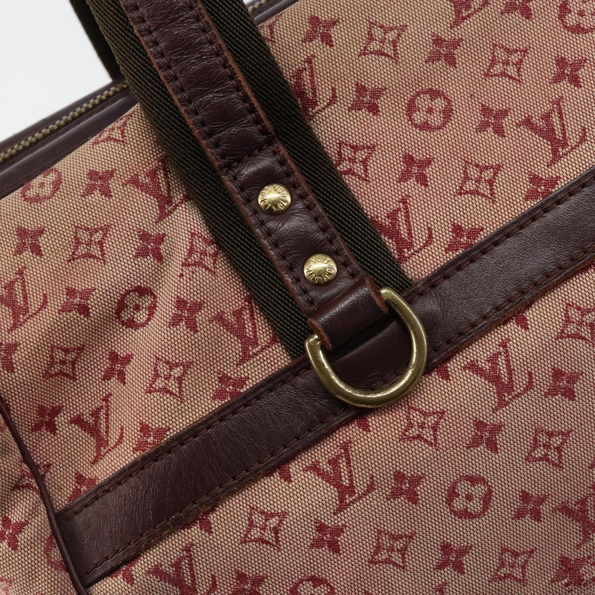LOUIS VUITTON Monogram Mini Josephine GM Hand Bag Red M92213 LV Auth 146479