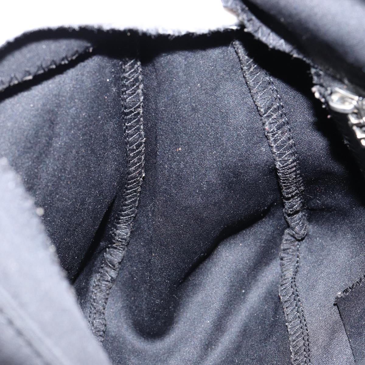 FENDI Mamma Baguette Shoulder Bag Nylon Black Silver Auth 146480