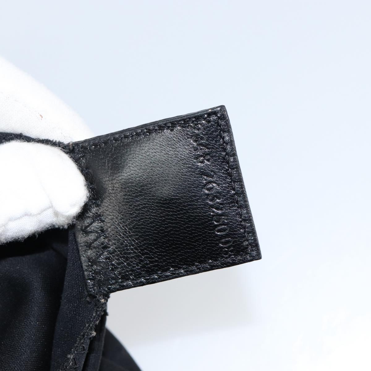 FENDI Mamma Baguette Shoulder Bag Nylon Black Silver Auth 146480