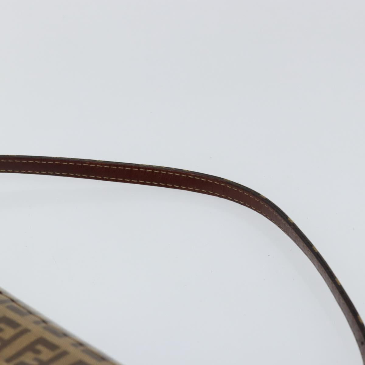 FENDI Zucchino Canvas Mamma Baguette Shoulder Bag Enamel Beige Gold Auth 146481