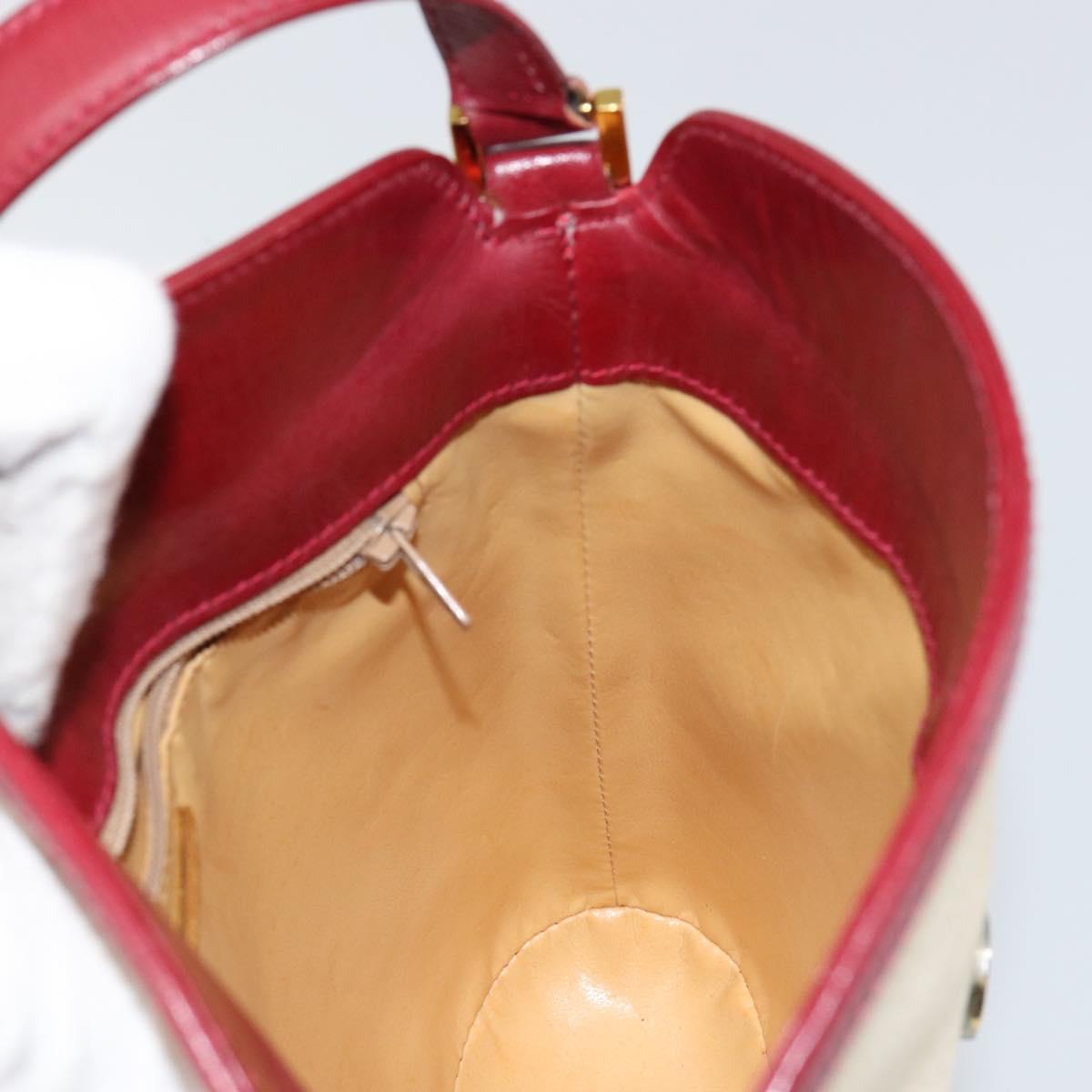 TIFFANY&Co. Shoulder Bag Canvas Beige Gold Auth 146483