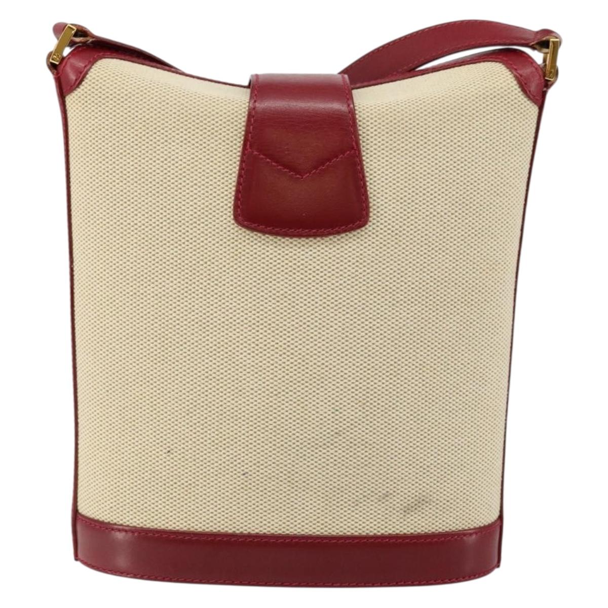 TIFFANY&Co. Shoulder Bag Canvas Beige Gold Auth 146483