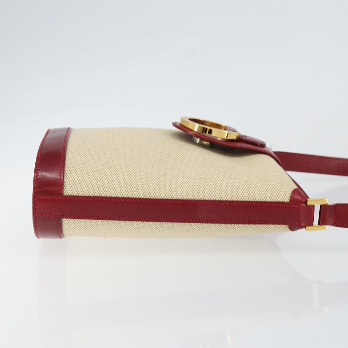 TIFFANY&Co. Shoulder Bag Canvas Beige Gold Auth 146483