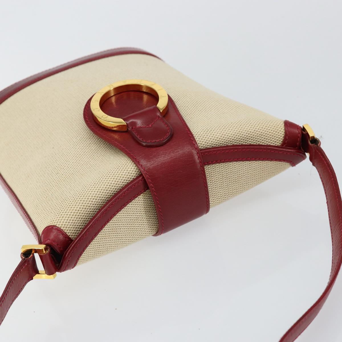 TIFFANY&Co. Shoulder Bag Canvas Beige Gold Auth 146483