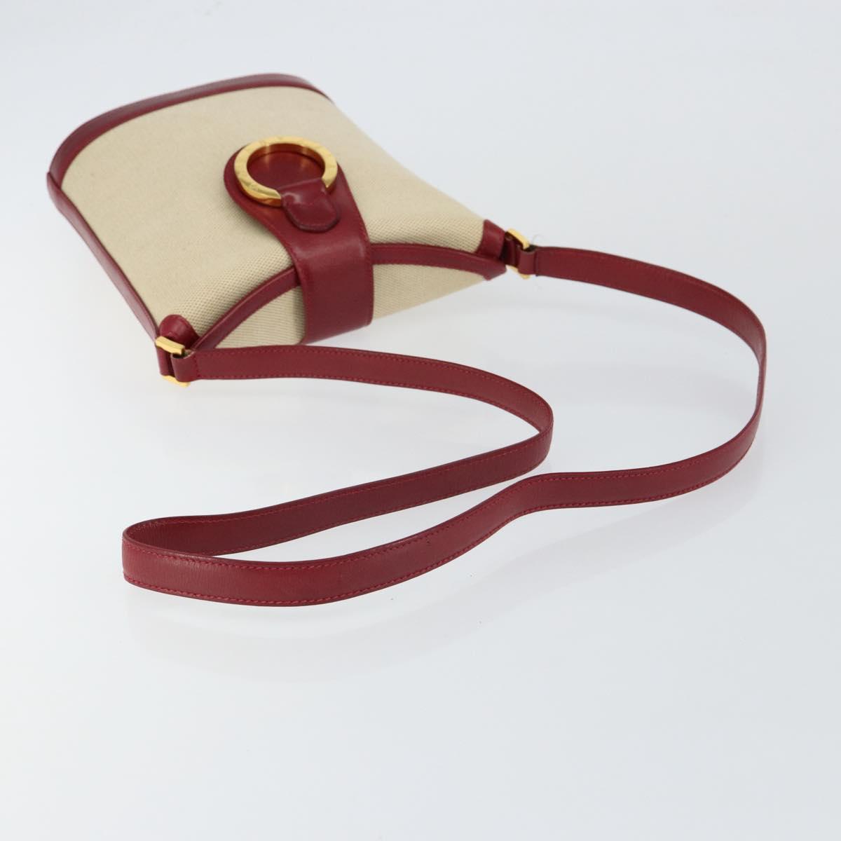 TIFFANY&Co. Shoulder Bag Canvas Beige Gold Auth 146483