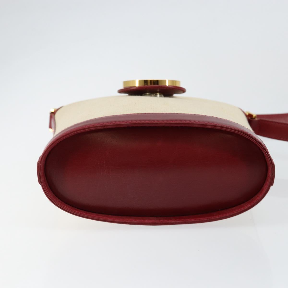 TIFFANY&Co. Shoulder Bag Canvas Beige Gold Auth 146483