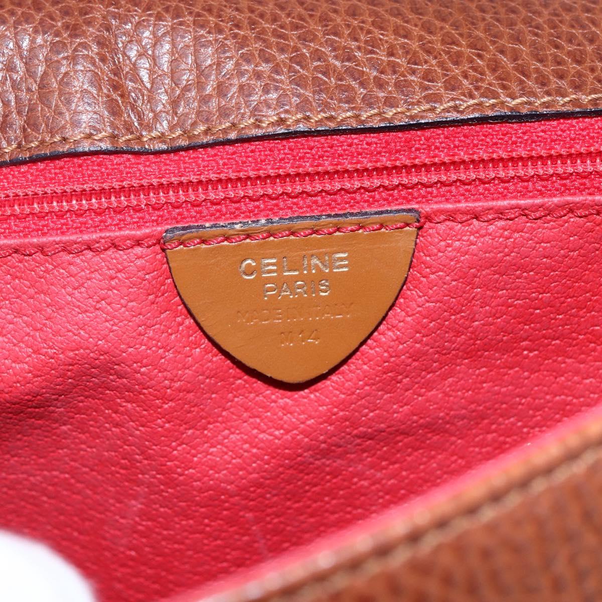 CELINE Shoulder Bag Leather Brown Auth 146484