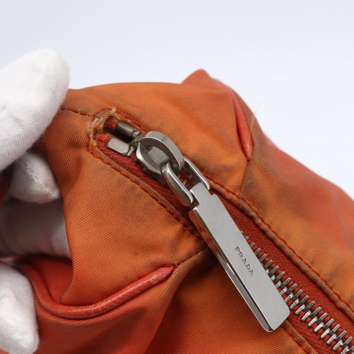 PRADA Shoulder Bag Nylon Orange Auth 146486