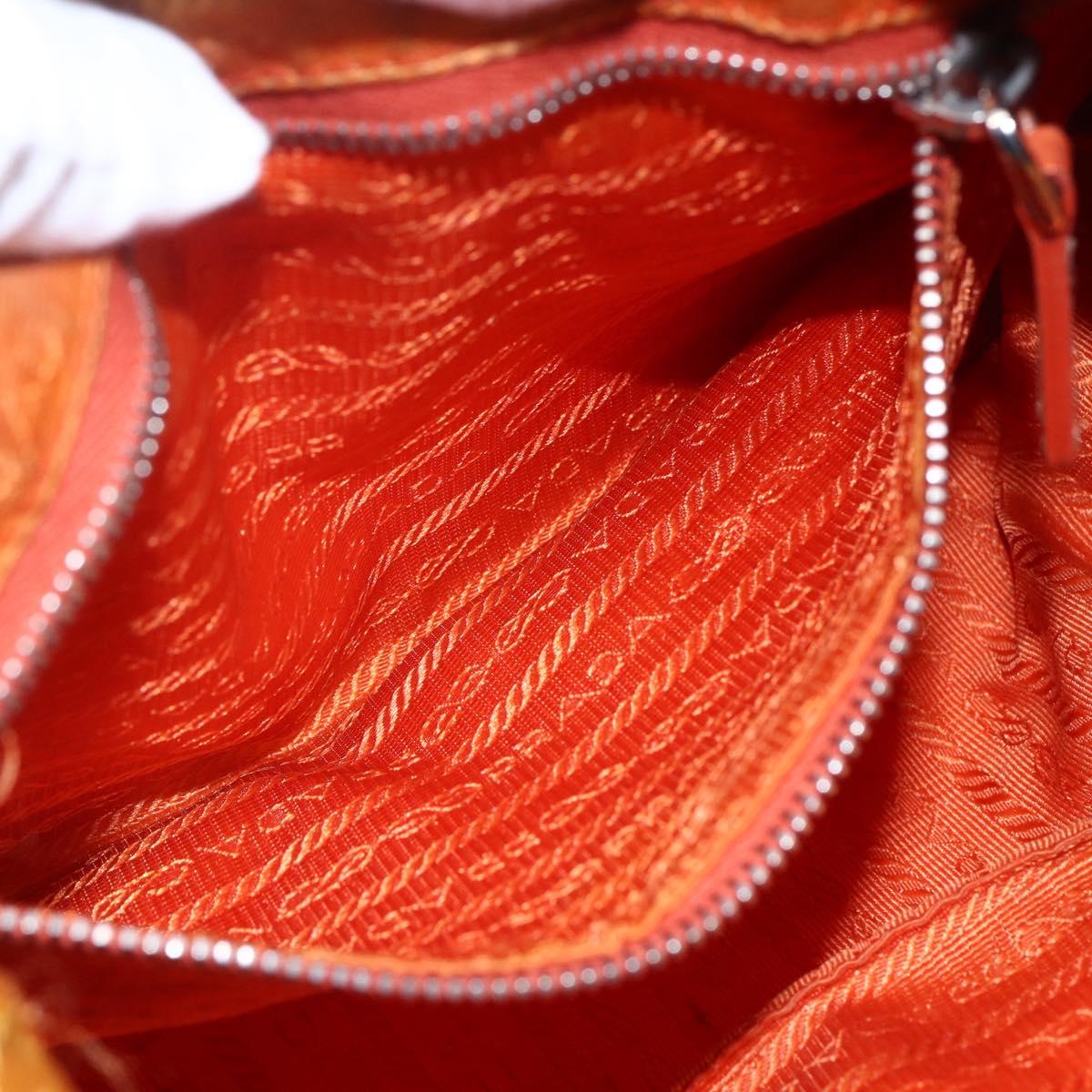 PRADA Shoulder Bag Nylon Orange Auth 146486