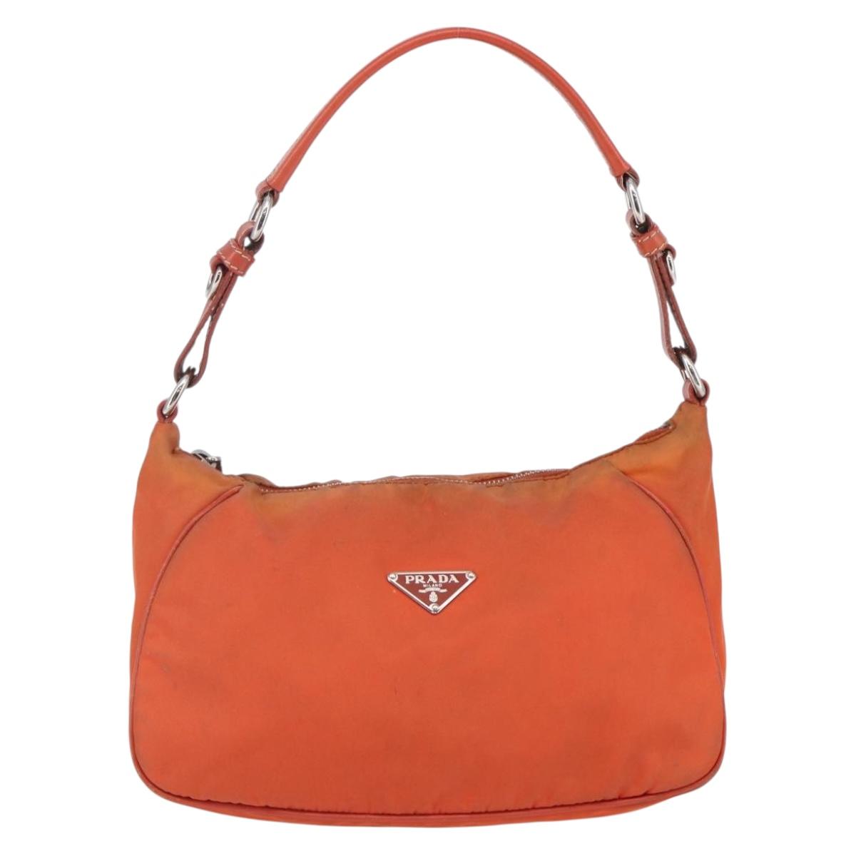 PRADA Shoulder Bag Nylon Orange Auth 146486