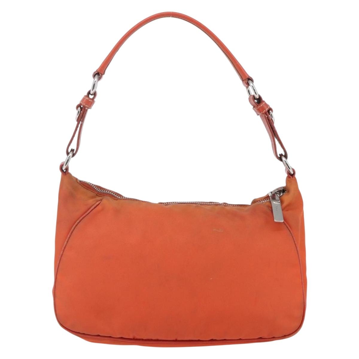 PRADA Shoulder Bag Nylon Orange Auth 146486