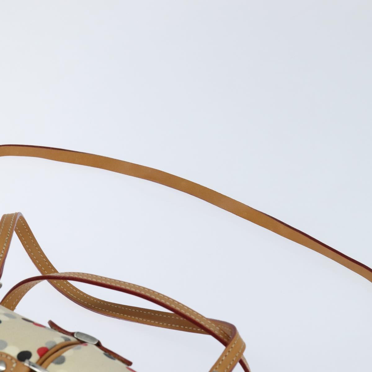 BURBERRY Hand Bag Canvas 2way Beige Silver Auth 146487