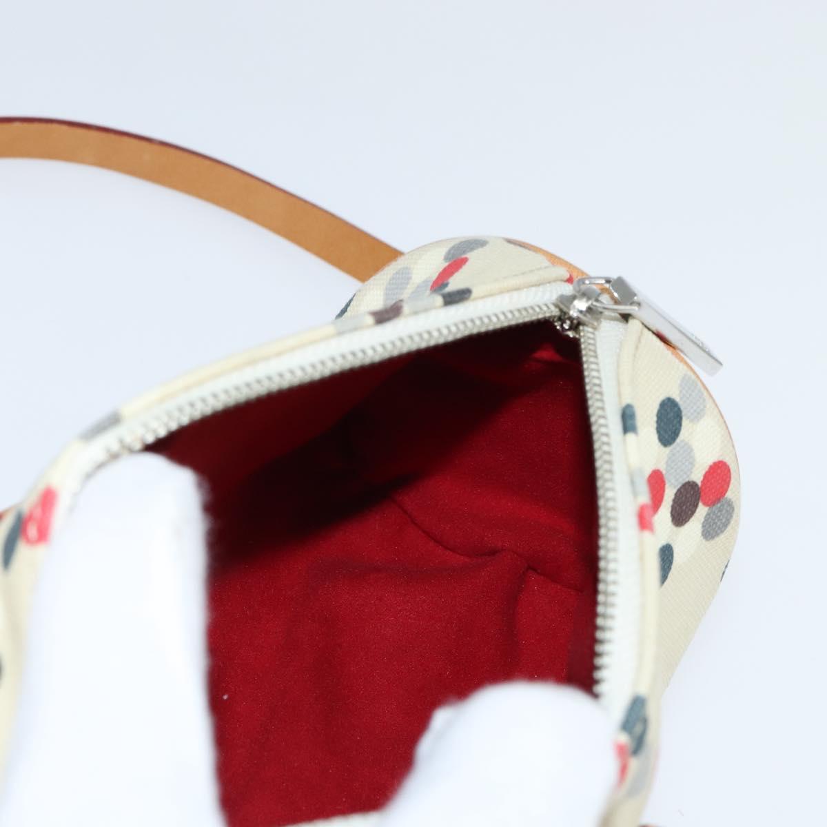 BURBERRY Hand Bag Canvas 2way Beige Silver Auth 146487