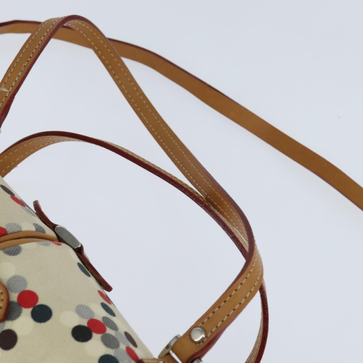 BURBERRY Hand Bag Canvas 2way Beige Silver Auth 146487