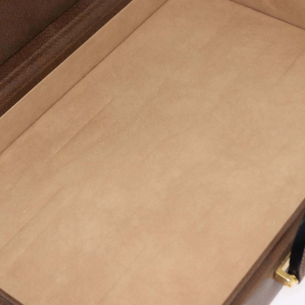 GUCCI GG Plus Supreme Attache Case PVC Beige Gold Auth 146488