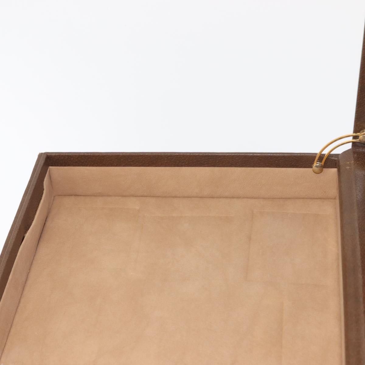 GUCCI GG Plus Supreme Attache Case PVC Beige Gold Auth 146488