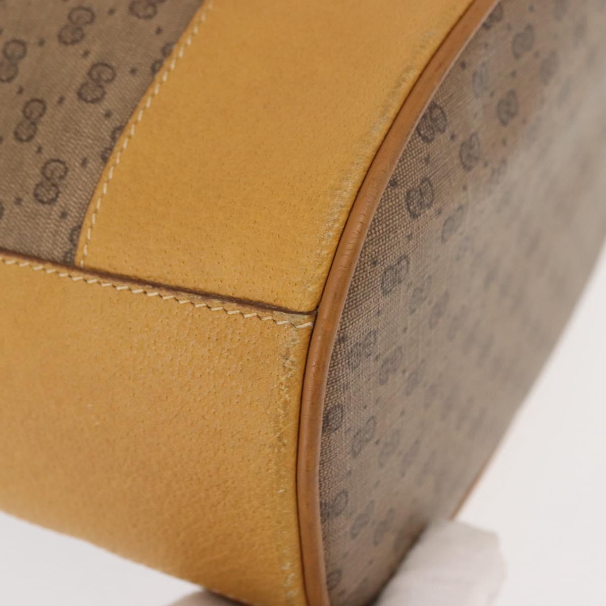 GUCCI Micro GG Supreme Shoulder Bag PVC Beige Gold 001 084 0850 Auth 146489