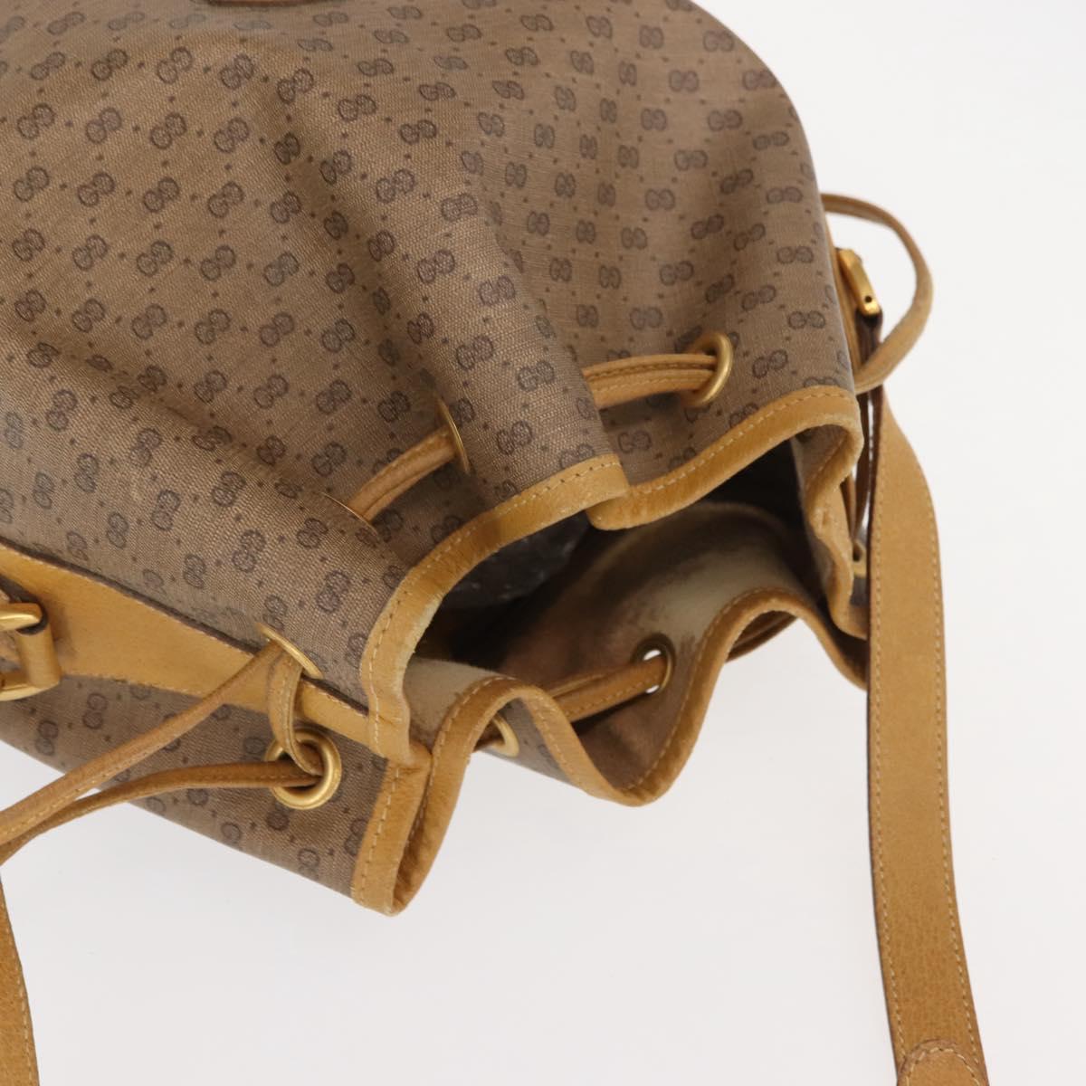 GUCCI Micro GG Supreme Shoulder Bag PVC Beige Gold 001 084 0850 Auth 146489