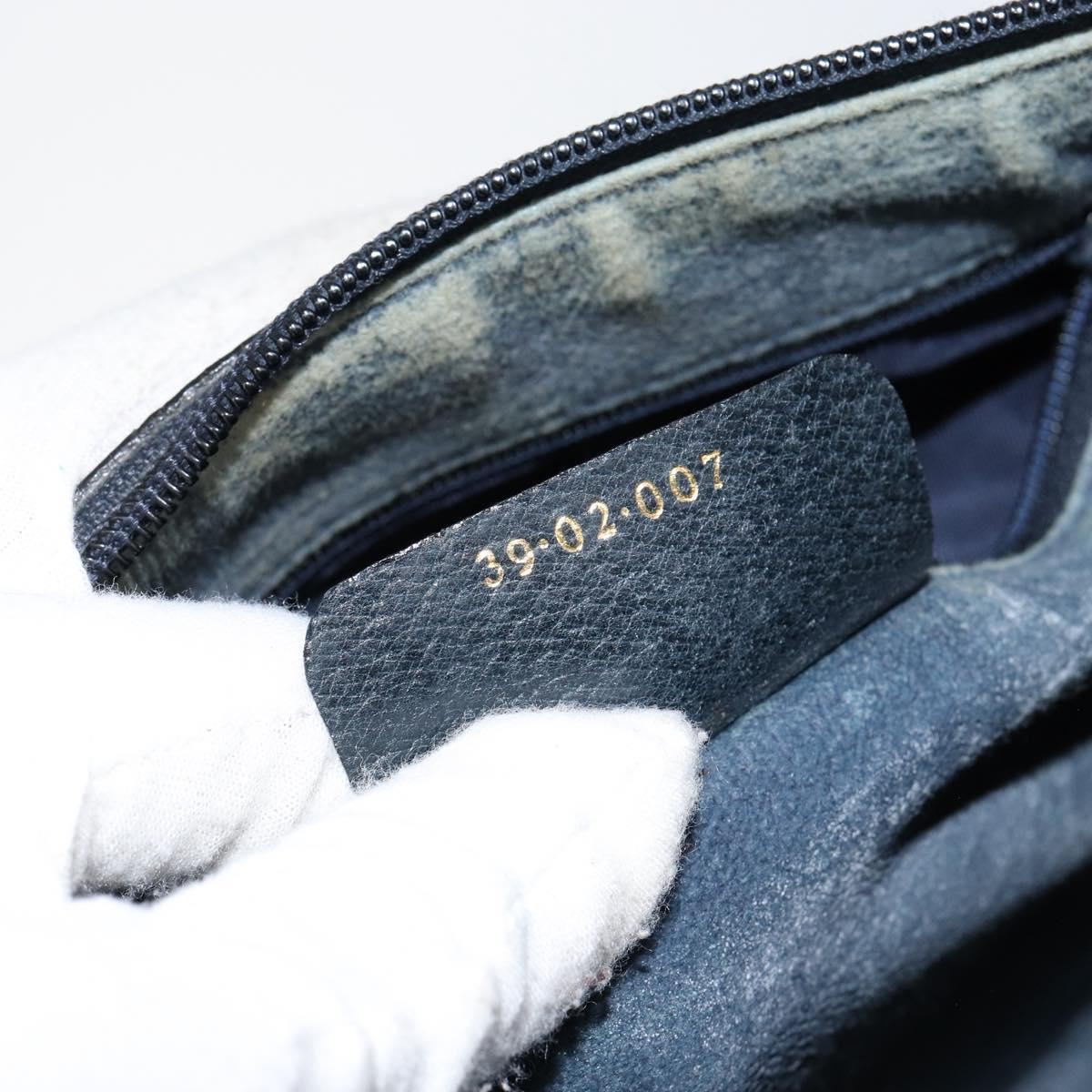 GUCCI GG Supreme Sherry Line Boston Bag PVC Navy Gold 39 02 007 Auth 146490