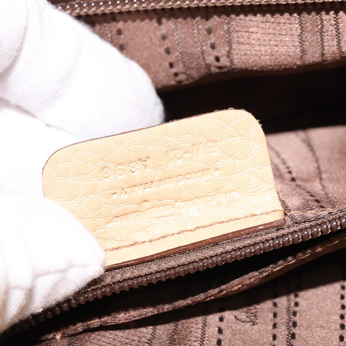 Salvatore Ferragamo Gancini Sofia Hand Bag Leather 2way Beige Silver Auth 146492