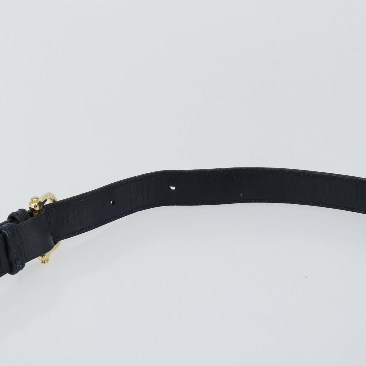 CELINE Horse Carriage Shoulder Bag Leather Navy Auth 146494