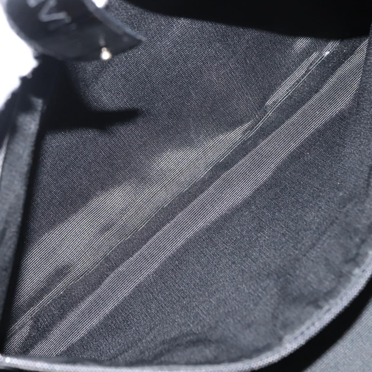 CHANEL Choco Bar Tote Bag Canvas Black Silver CC Auth 146496