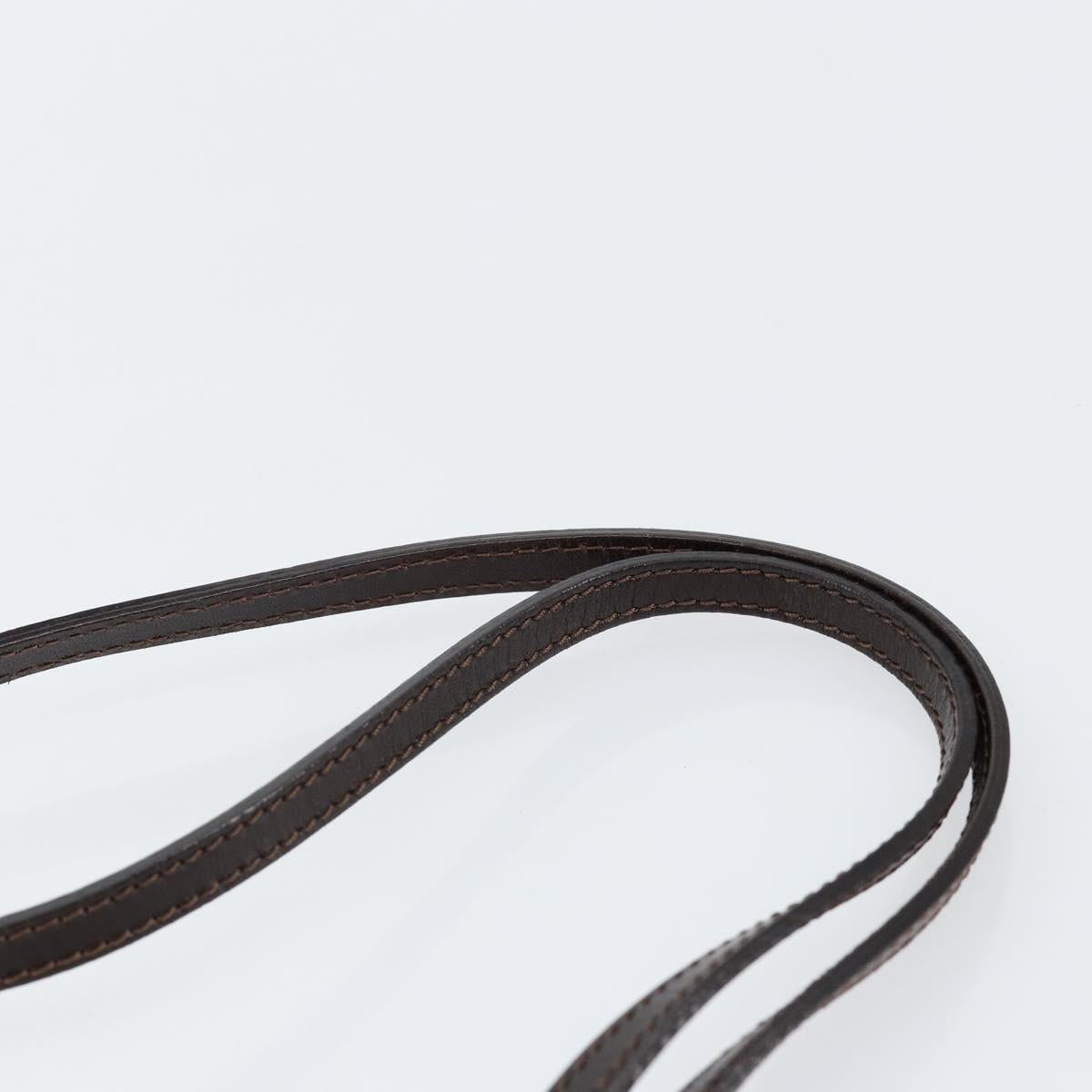 FENDI Zucca Canvas Shoulder Bag Black Brown Auth 146505