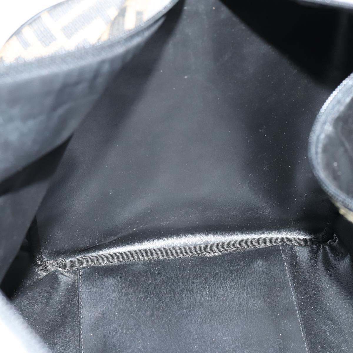 FENDI Zucca Canvas Boston Bag PVC Black Brown Auth 146507