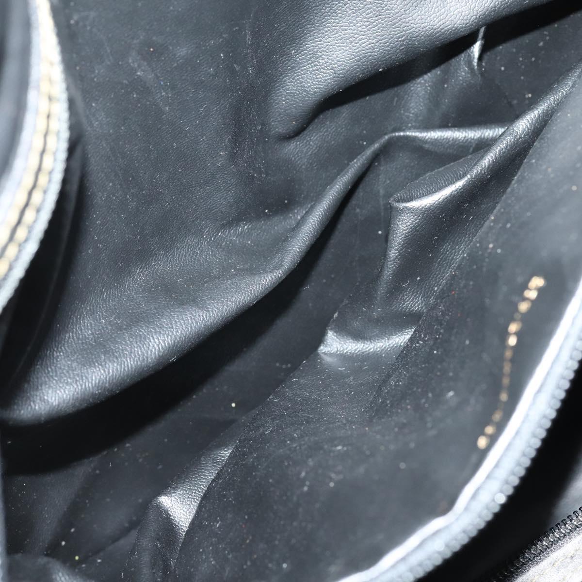 FENDI Zucca Canvas Boston Bag PVC Black Brown Auth 146507