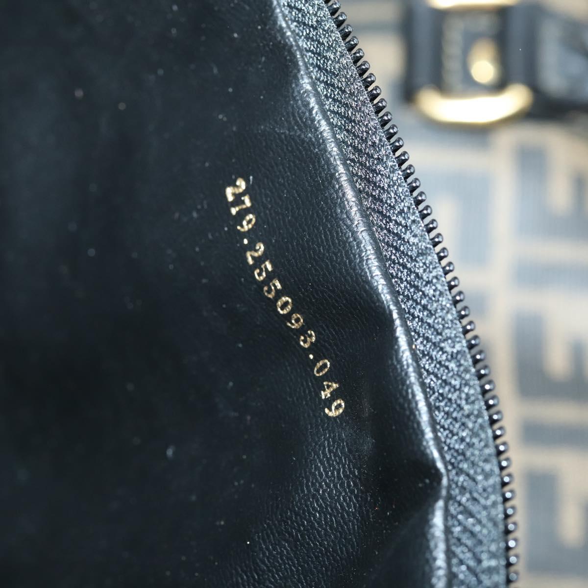 FENDI Zucca Canvas Boston Bag PVC Black Brown Auth 146507