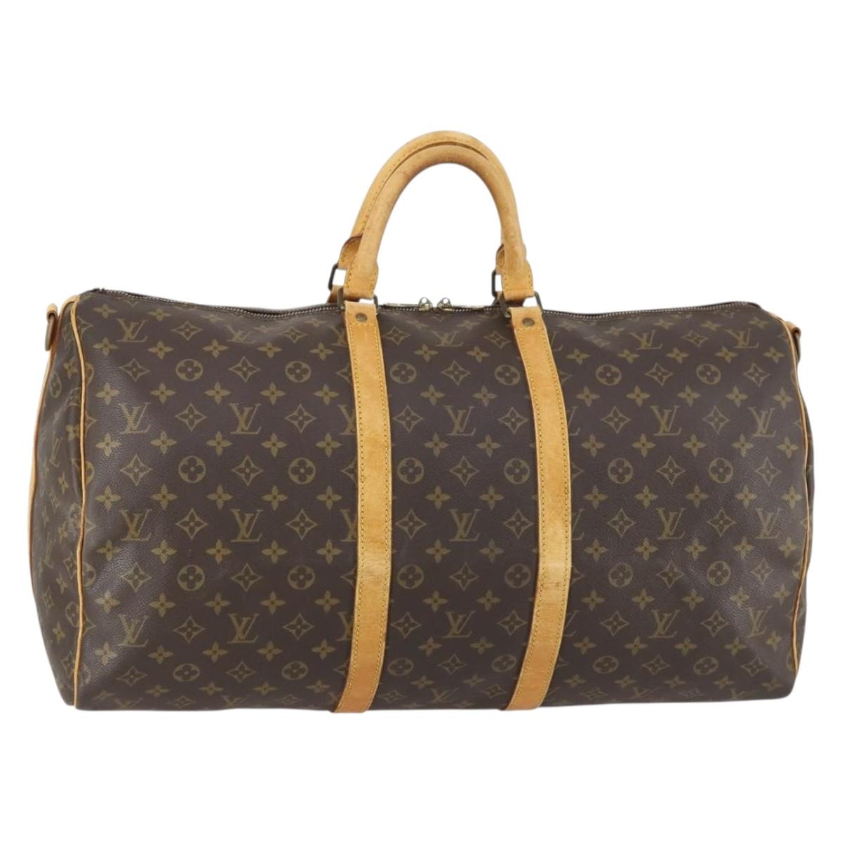 LOUIS VUITTON Monogram Keepall Bandouliere 55 Boston Bag M41414 LV Auth 146512